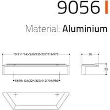 Ohbe Express 9056 -Çizgili Kulp Altın Renk Tek Adet 128 mm Altın Tek Ebat SSY9056 0128 Gl