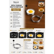 Mersi Shop Metal Yıldız Omlet ve Krep Kalıbı – Yapışmaz Şekilli Yumurta Pişirme Kalıbı