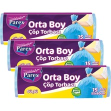Ohbe Express Orta Boy Çöp Torbası 15'li (55 x 60 Cm) (3 Paketi)