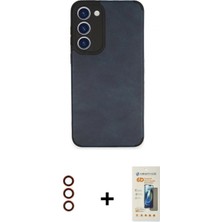 Marsilyan™- Galaxy S23 Plus Kılıf Doruk Asil Koleksiyonu - Siyah 6d Mat Seramik Hayalet Nano Ekran Koruyucu + Metal Kamera Lens - Kı