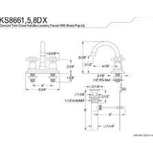 Ohbe Express Pirinç KS8665DX 4-Inç Wc Musluk, Yağla Ovulmuş Bronz