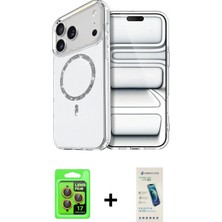 Marsilyan™- iPhone 17 Pro Kılıf Kıvılcım Form Prime - Şeffaf Pasifik Cam Ekran Koruyucu + Raze Metal Kamera Lens - Tu