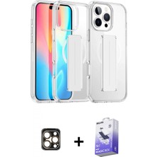Marsilyan™- iPhone 16 Pro Max Kılıf Nova Işık Koleksiyonu - Siyah Bilvis 5in1 5d Magic Hayalet Cam Ekran Koruyucu + Pvd Metal Kamera Lens - Gd