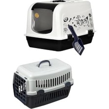 Ohbe Express Kapalı Maxi Kedi Tuvalet Kabı Üsten Açılır (Taşıma Kabı Hediyeli)