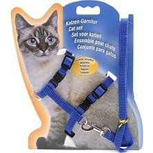 Ohbe Express Ayarlanabilir Kedi Gezdirme Tasması Lüx 120 cm Mavi