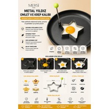 Mersi Shop Metal Yıldız Omlet ve Krep Kalıbı – Yapışmaz Şekilli Yumurta Pişirme Kalıbı