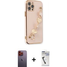Marsilyan™- iPhone 12 Pro Max Kılıf Nova Işık Prime - Şeffaf Uv Polymer Nano Ekran Koruyucu + Neon Fosforlu Kamera Lens - Tu
