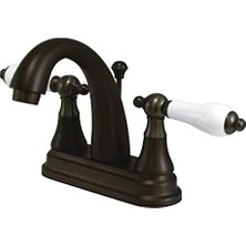 Ohbe Express Pirinç KS7615PL 4-Inç Toilette Musluk Porselen Kolu Sap, Yağla Ovulmuş Bronz