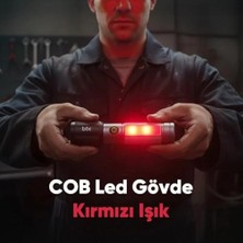 Ohbe Express Bix Flashlight BX2153FL 7W Led, Max. 330 Lümen Parlaklık ve 325 Metreye Kadar Menzilli 2000MAH Şarj Edilebilir Manyetik Cob LED Gövdeli Kompakt El Feneri