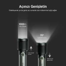 Ohbe Express Bix Flashlight BX2139FL 60W Led, Max. 2000 Lümen Parlaklık ve 1000 Metreye Kadar Menzilli 5000MAH Şarj Edilebilir Kompakt El Feneri