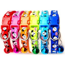 Ohbe Express Puppy Desenli Zilli Dokuma Boyun Tasması 19X1 cm Turkuaz