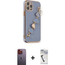 Marsilyan™- iPhone 12 Pro Max Kılıf Nova Işık Prime - Şeffaf Uv Polymer Nano Ekran Koruyucu + Neon Fosforlu Kamera Lens - Tu