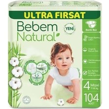 Ohbe Express Bebem Natural 4 Numara Maxi 104 Adet Bebek Bezi