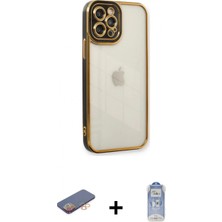 Marsilyan™- iPhone 12 Pro Max Kılıf Çekirdek Klasik Serisi - Siyah Joko Magic 5d Cam + Renkli Kamera Lens Koruma Cam - Tu