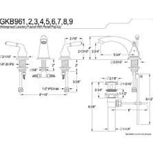 Ohbe Express GKB969 Magellan 20 cm Yaygın Lavabo Musluğu, Perakende Açma, Fırçalanmış Nikel/cilalı Pirinç, 5-3/4 Inç Musluk Erişimi