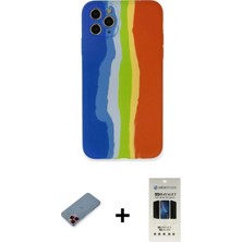 Marsilyan™- iPhone 11 Pro Kılıf Yadigar Çizgi - Siyah 5d Hayalet Cam Ekran Koruyucu + Metal Kamera Lens Koruma Cam - Kı