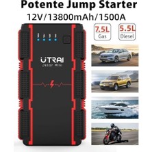 Ohbe Express Utraı Jstar Mini 13000MAH 1000A Jump Starter Taşınabilir Akü Takviye Cihazı (Powerbank + LED Lamba)