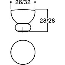 Ohbe Express Siyah Renkli 32 mm Tek Delikli Kulp