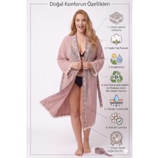 Müslin Kimono Bornoz Sabahlık %100 Pamuk Üç Katlı Jakarlı Dokuma Türk Havlusu Peştamal Giyim