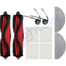 robotyedek Roborock Q8 ve Q8 Plus RRA0TCP (Max-Pro Değil!!) Uyumlu Ana Fırça  Hepa Filtre Mop Bez Yan Fırça-10 Adet