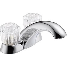 Ohbe Express Delta Faucet 2502LF Klasik Lavabo Bataryası, 5-1/4" x 2" Musluk, 4" Merkez, Krom