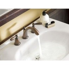 Ohbe Express Moen T6620 Brantford Two-Handle Low-Arc Widespread Bathroom Without Valve, Brushed Nickel, Chrome