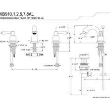 Ohbe Express KB911AL Victoria Mini Pirinç ile Yaygın Lavabo Bataryası, Parlak Krom, 10,5 cm Ayarlanabilir Merkez