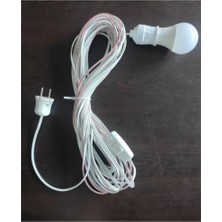 Empressco 20M Seyyar Aydınlatma Kablosu ve Horoz 9W LED Ampul Seti