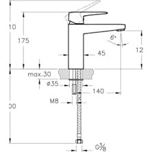 Ohbe Express Root Square A4273134 Yüksek Lavabo Bataryası, Fırçalı Nikel