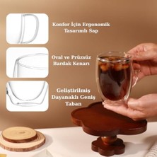 Ohbe Express Çift Duvarlı Cam Kahve Kupası 250ML – Dayanıklı, Mikrodalga & Bulaşık Makinesi Uyumlu, 2’li Şık Set