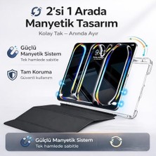 Ohbe Express ​​ipad 10.nesil 10.9 Inç 2022 Ile Uyumlu Kalem Bölmeli,ayrılabilen Kolay Tak Çıkar, 6 Farklı Duruş Pozisyonu, Köşe Korumalı, Yarı Saydam, Katlanır Tablet Kılıfı Cp-2 Siyah