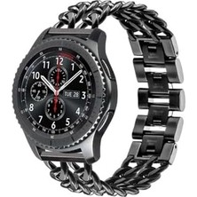Ohbe Express Gear S3 ile Uyumlu Krd-17 22MM Genişliğindeki Metal Kordon, Siyah