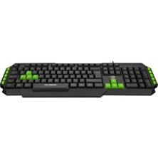 Ohbe Express Hyk-46 Gamy Siyah USB Yeşil Tuşlu Q Gaming Oyuncu Klavyesi