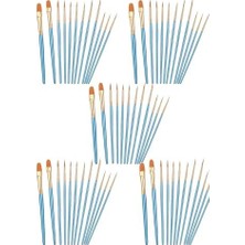Ohbe Express 5 Set Sanatçı Fırcası Seti, 10'lu Paket Naylon Fırca, Resim, Akrilik, Ince Fırca, Sulu Boya ve Yüz Boyama, Kendin Yap El Sanatları Için, Mavi, Toplam 50 Fırca