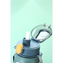 Ohbe Express 304 L Çelik Mavi 600 ml Askılı ve Pipetli Matara Suluk CIN411MV