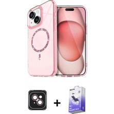 Marsilyan™- iPhone 14 Kılıf Kıvılcım Form Prime - Siyah Bilvis 5in1 5d Magic Hayalet Cam Ekran Koruyucu + Pvd Metal Kamera Lens - Pe