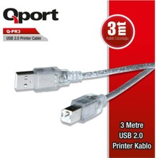 Ohbe Express Qport Q Pr3 USB 2.0 3 Metre Printer Kablosu