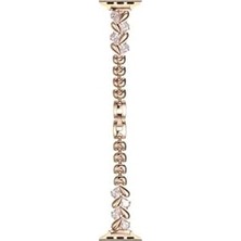 Ohbe Express - ile Uyumlu 44MM Kordon Taşlı Ince Metal Kordon 103 - Pembe