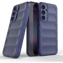 Ohbe Express - Galaxy A17 ile Uyumlu 5g Kılıf Kamera Korumalı Dalgalı Yumuşak Renkli Silikon Kapak Içi Kadife - Lacivert