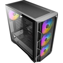 Ohbe Express Antec AX1000 Argb, 750W 80+ Bronze Psu Dahil, 4X120MM Argb Fan, Mesh Ön Panel, Temperli Cam, 360MM Radyatör Desteği, Mid-Tower Atx Oyun Kasası, Siyah