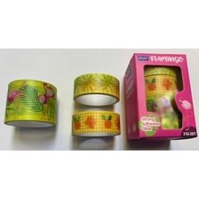 Ohbe Express Bant Desenli Washi Tape 3 Lü Kutu (15MMX3M 2 Adet + 30MMX3M 1 Adet) Sarı