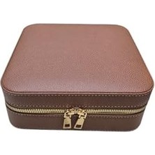 Ohbe Express Ahşap Kasa 6’lı Saat Kutusu | 20×20×7 cm | Kadife Iç Yüzey, Fermuarlı Saat Saklama Kutusu