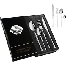 Ohbe Express Çelik 24 Parça 6 Kişilik Gri Yemek Kaşık Çatal Bıçak Set CIN738BY
