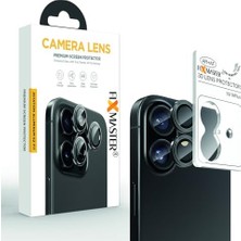 Ohbe Express iphone 15 Pro - 15 Pro Max Uyumlu (Natürel Titanyum) Kamera Lens Koruyucu, Kolay Kurulum, Alüminyum Alaşımlı Çerçeve, Darbelere ve Çizilmelere Karşı Yüksek Dayanıklı Temperli Cam