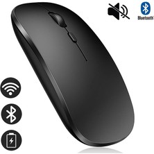 Ohbe Express Bluetooth & Şarjlı Sessiz Tuşlu Kablosuz Mouse Ergonomik Siyah Şarj Edilebilir Mouse