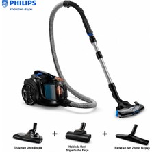 Philips Toz Torbasız Elektrikli Süpürge Güçlü Motor, Carpetclean Başlık ve Alerji Kilit Sistemiyle Halı Odaklı Derin Temizlik Için Pratik Günlük Kullanım Sunar, Derinlemesine Temizlik, Kontrollü Emiş Gücü,