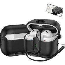 Ohbe Express Galaxy Buds 3-Pro-3 Fe Için -Stant Kulaklık Kılıfı Tek Parça Dizayn Çizilme ve Darbe Önleyici Buds 3 Pro Koruyucu Rahat Tutuşlu Güvenli Kilit Tasarımlı Buds 3 Pro Kılıfı (Siyah)