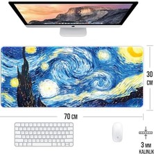 Ohbe Express Yıldızlı Gece Oyun Gaming Klavye Mouse Pad Masa Matı 70X30CM