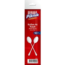 Ohbe Express Piknik Kullan-At Plastik Kaşık 10'lu Büyük Beyaz 1486