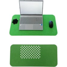 Ohbe Express Keçe Masa Üstü Mouse Pad ve Bilgisayar Düzenleyici 70X32 cm – Antibakteriyel Mat, Doğal Keçe Mat, Masa Koruyucu Altlık, Ofis ve Ev Için Minimalist Tasarım (Yeşil)